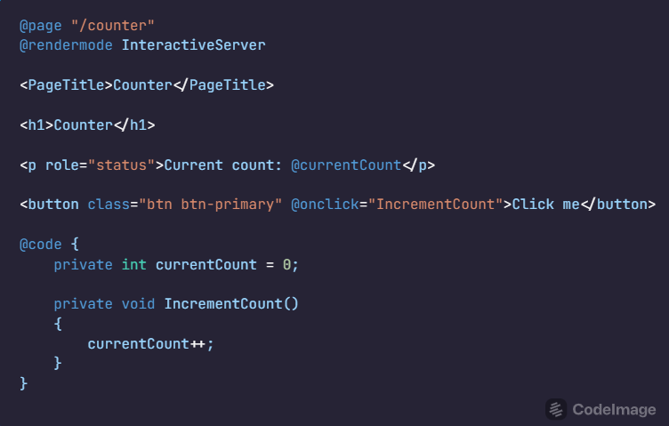 Counter Blazor Server
